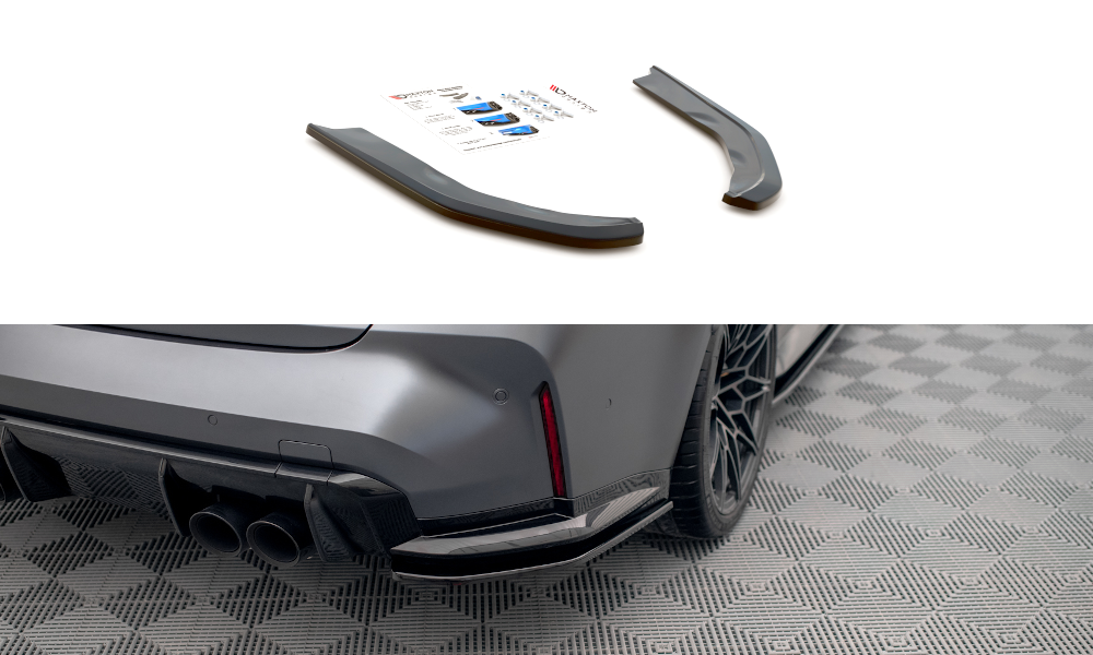 Heck Ansatz Flaps Diffusor V.1 für BMW M3 G80 Carbon Look