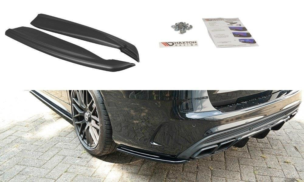 Heck Ansatz Flaps Diffusor für Mercedes C-Klasse S205 63 AMG Kombi Carbon Look