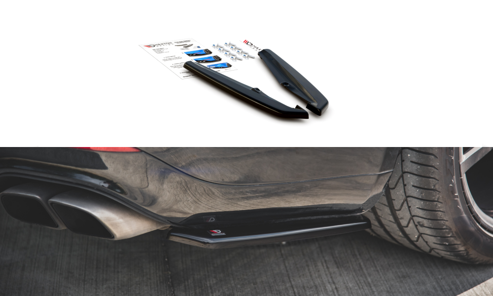 Heck Ansatz Flaps Diffusor für Porsche Panamera Turbo 970 Facelift schwarz matt