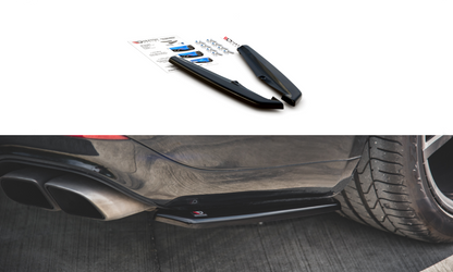 Heck Ansatz Flaps Diffusor für Porsche Panamera Turbo 970 Facelift schwarz matt