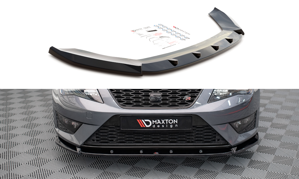 Front Ansatz V.1 für Seat Leon FR / Cupra Mk3 schwarz Hochglanz