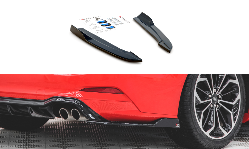 Heck Ansatz Flaps Diffusor V.4 für Ford Focus ST-Line Kombi Mk4 schwarz matt