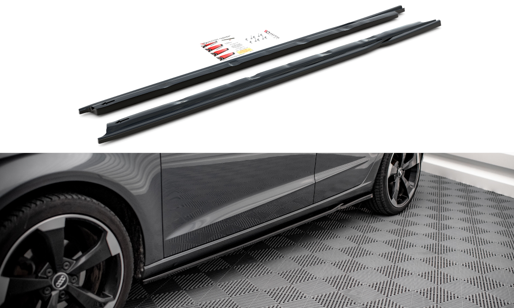 Seitenschweller Ansatz für Audi A3 Sportback 8V schwarz Hochglanz
