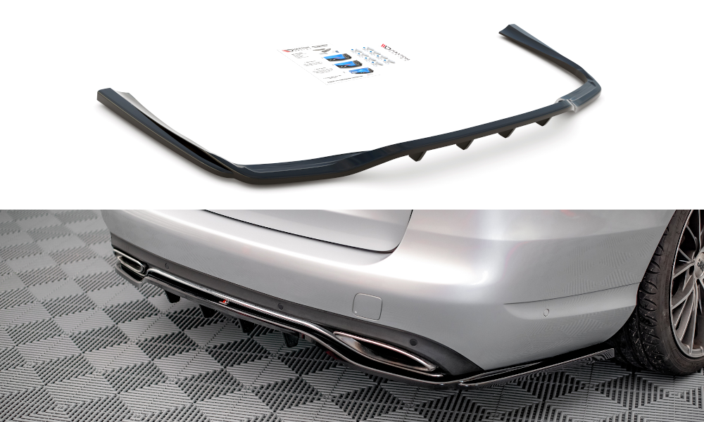 Mittlerer Diffusor Heck Ansatz DTM Look für Mercedes-Benz C W205 Carbon Look
