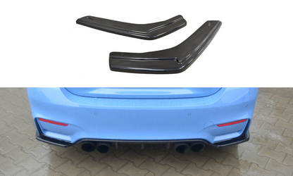 Heck Ansatz Flaps Diffusor für BMW M4 F82 Carbon Look