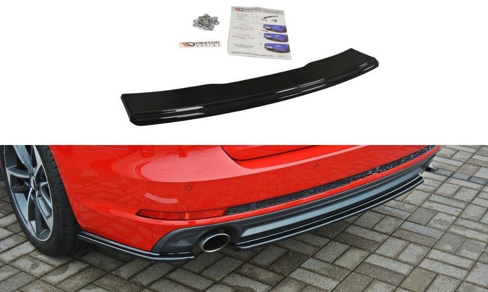 Mittlerer Diffusor Heck Ansatz für Audi A4 B9 S-Line Carbon Look