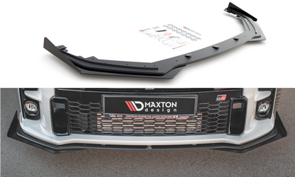 Robuste Racing Front Ansatz für passend +Flaps für Toyota GR Yaris Mk4 schwarz Hochglanz