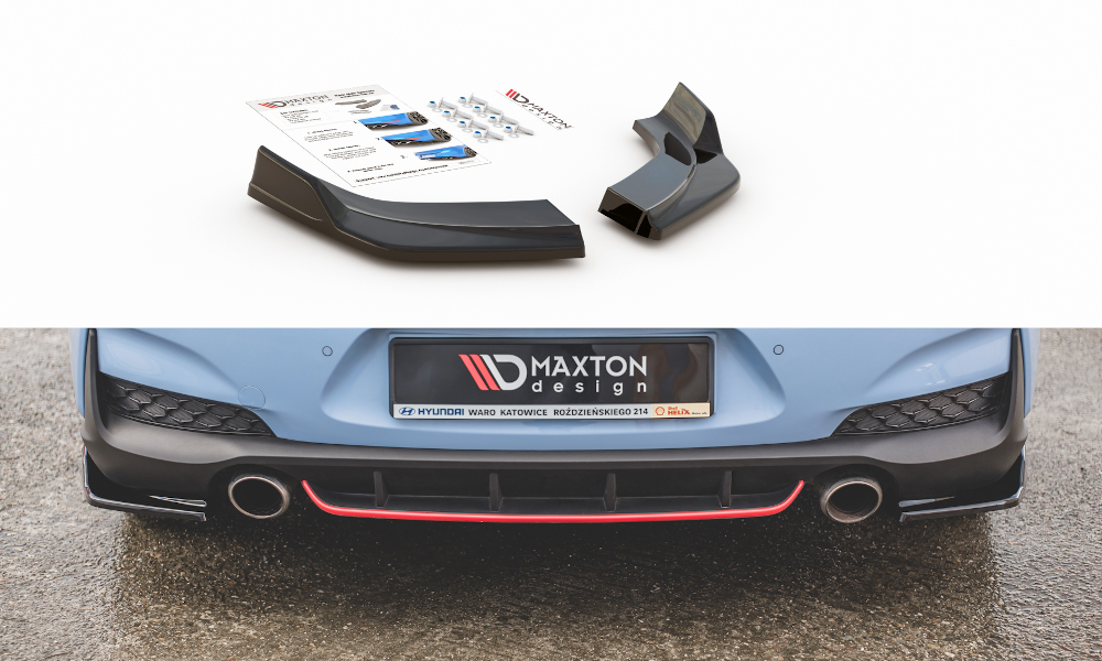 Heck Ansatz Flaps Diffusor V.3 für Hyundai I30 N Mk3 Hatchback schwarz matt