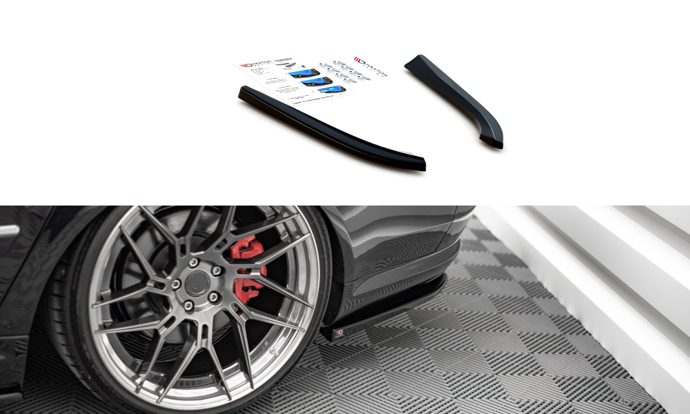 Heck Ansatz Flaps Diffusor für Audi S8 D3 Carbon Look