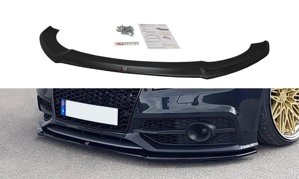 Front Ansatz V.1 für Audi A7 Mk1 S-Line schwarz Hochglanz