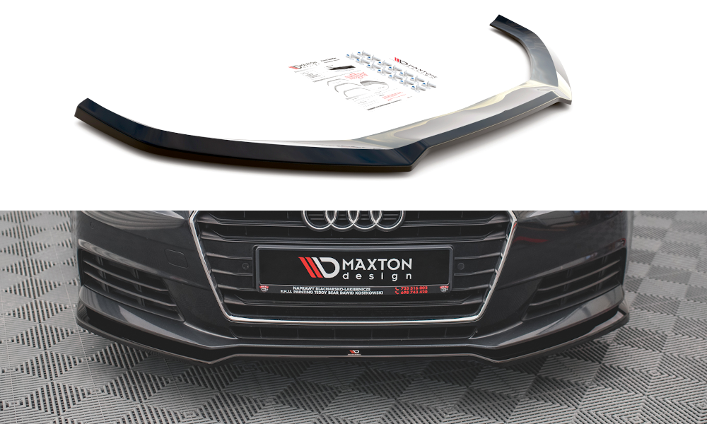 Front Ansatz V.2 für Audi A4 B9 schwarz Hochglanz