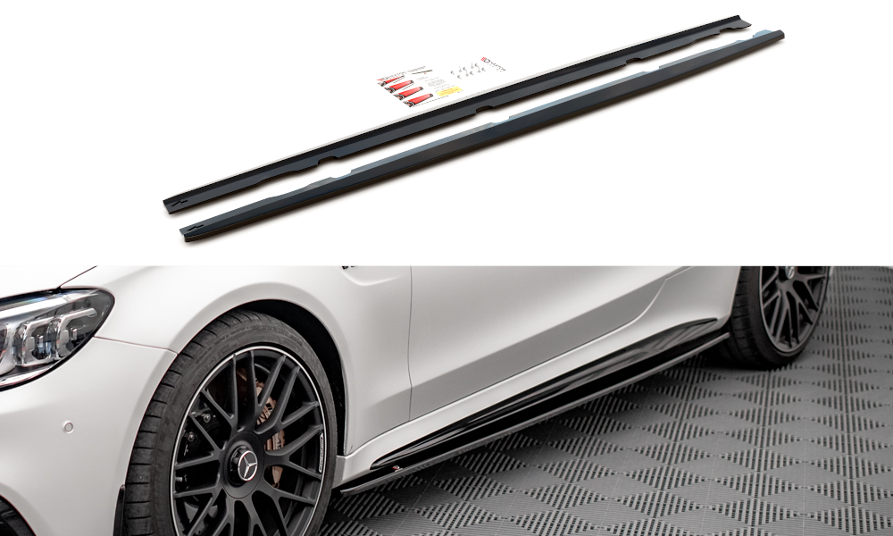 Seitenschweller Ansatz für V.1 für Mercedes-AMG C 63 AMG Coupe C205 Facelift Carbon Look