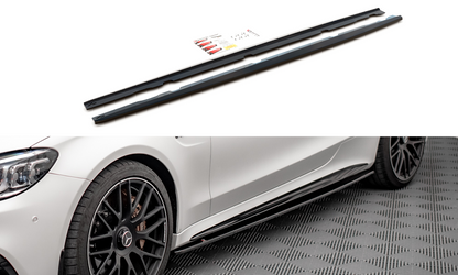 Seitenschweller Ansatz für V.1 für Mercedes-AMG C 63 AMG Coupe C205 Facelift Carbon Look