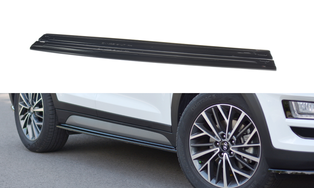 Seitenschweller Ansatz für Hyundai Tucson Mk3 Facelift schwarz matt