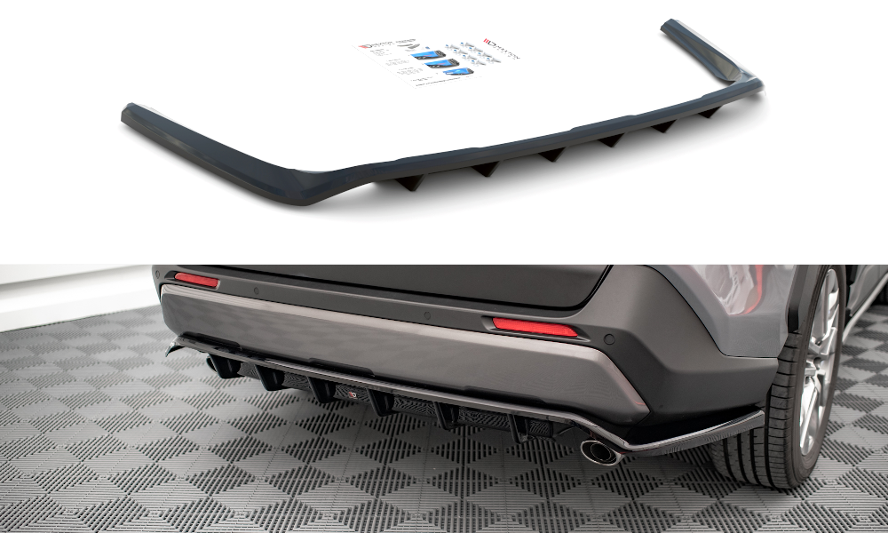 Mittlerer Diffusor Heck Ansatz DTM Look für Toyota RAV4 Mk5 schwarz matt