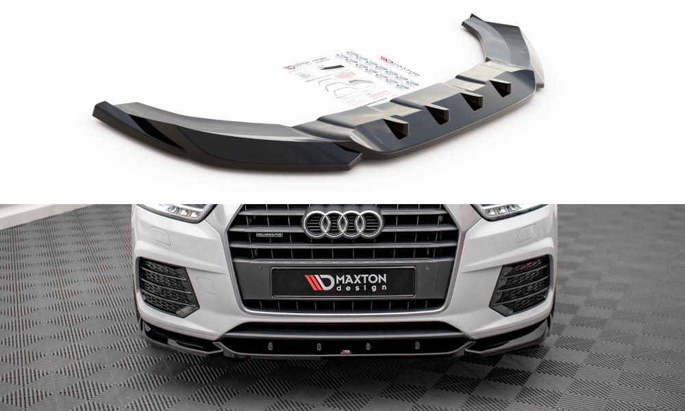 Front Ansatz V.1 für Audi Q3 8U Facelift schwarz Hochglanz
