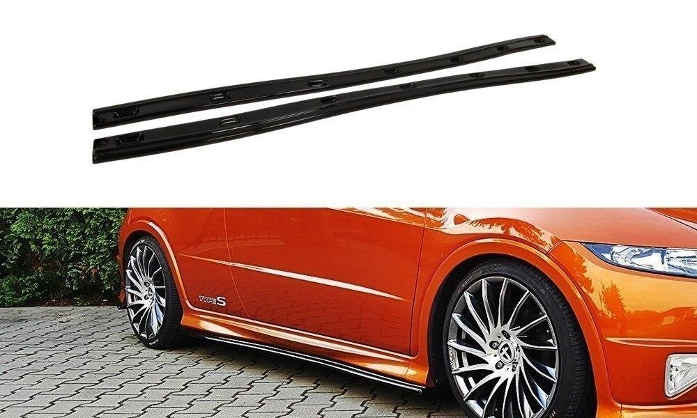 Seitenschweller Ansatz für HONDA CIVIC VIII TYPE S/R schwarz Hochglanz