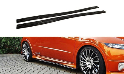 Seitenschweller Ansatz für HONDA CIVIC VIII TYPE S/R schwarz Hochglanz