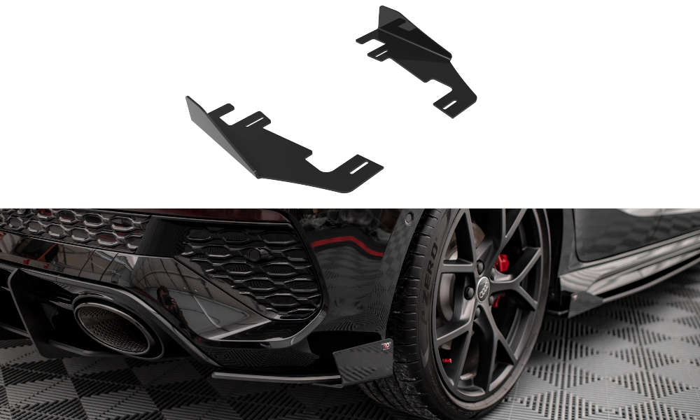 Hintere Seiten Flaps für Audi RS3 Sportback 8Y schwarz Hochglanz