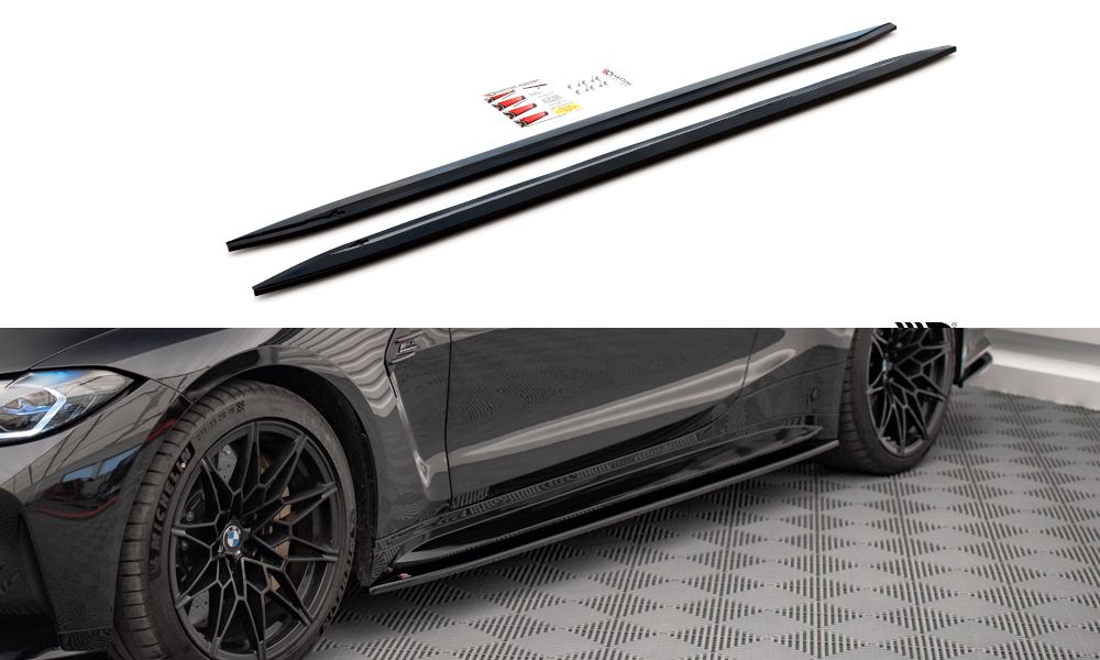 Seitenschweller Ansatz für V.2 für BMW M4 G82 schwarz matt