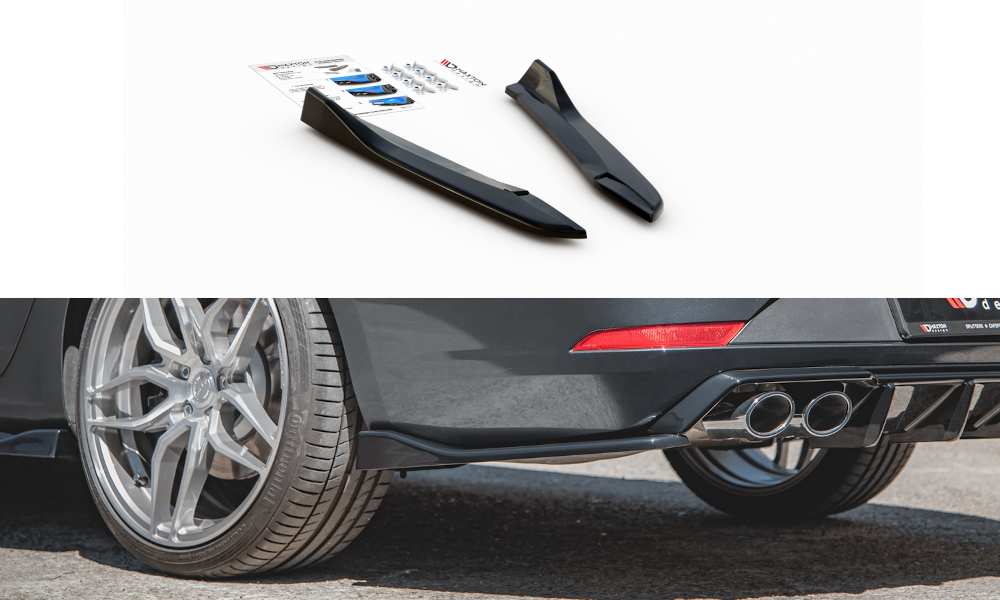 Heck Ansatz Flaps Diffusor V.3 für Seat Leon Cupra Mk3 FL Sportstourer schwarz Hochglanz