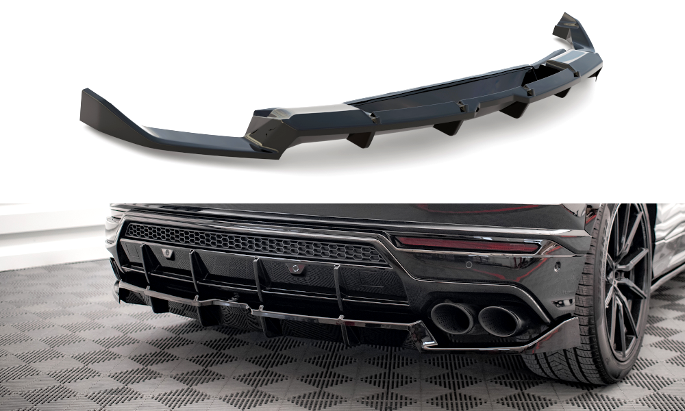 Mittlerer Diffusor Heck Ansatz DTM Look für Lamborghini Urus Mk1 schwarz Hochglanz