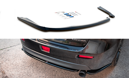 Heck Ansatz Flaps Diffusor für Mistubishi Lancer Sportback Mk8 schwarz Hochglanz