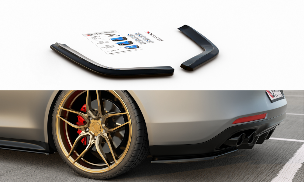 Heck Ansatz Flaps Diffusor für Porsche Panamera GTS 971 schwarz matt