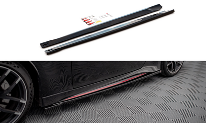 Seitenschweller Ansatz für V.1 für Nissan 370Z Nismo Facelift schwarz Hochglanz