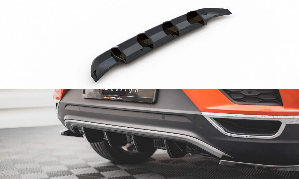 Diffusor Heck Ansatz für Volkswagen T-Roc Mk1 Carbon Look