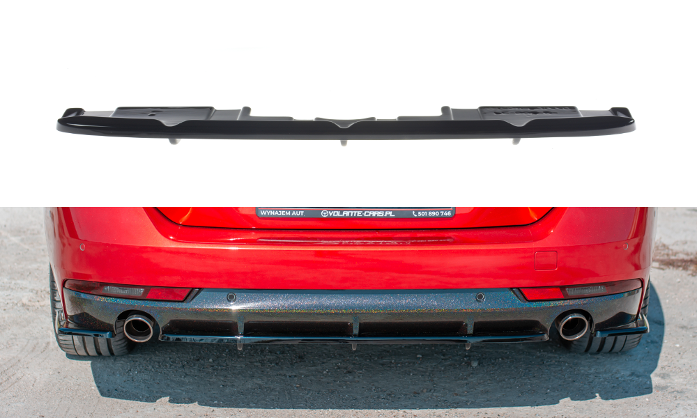 Mittlerer Diffusor Heck Ansatz für(mit einem vertikalem balken)  Peugeot 508 SW Mk2 schwarz matt