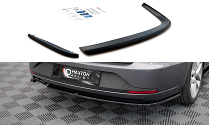 Heck Ansatz Flaps Diffusor V.1 für Seat Leon FR Sportstourer Mk3 schwarz Hochglanz