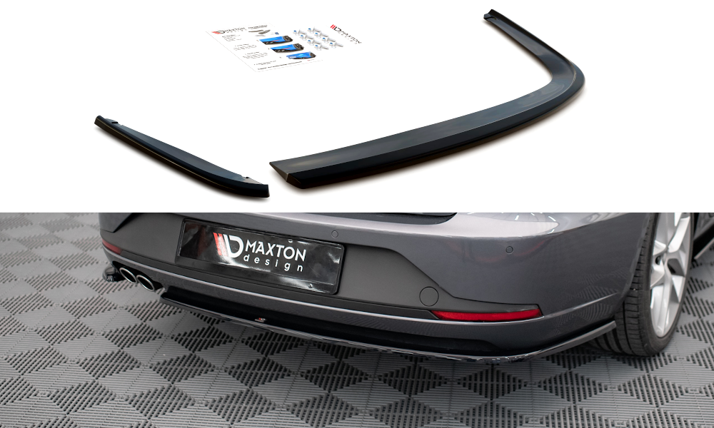 Heck Ansatz Flaps Diffusor V.1 für Seat Leon FR Sportstourer Mk3 Carbon Look
