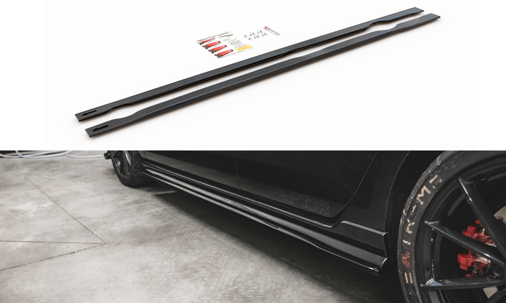Seitenschweller Ansatz für VW Golf 7 GTI TCR  schwarz Hochglanz