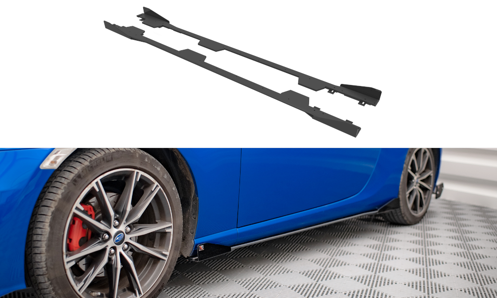 Street Pro Seitenschweller Ansatz für + Flaps Subaru BRZ Mk1 Facelift schwarz Hochglanz