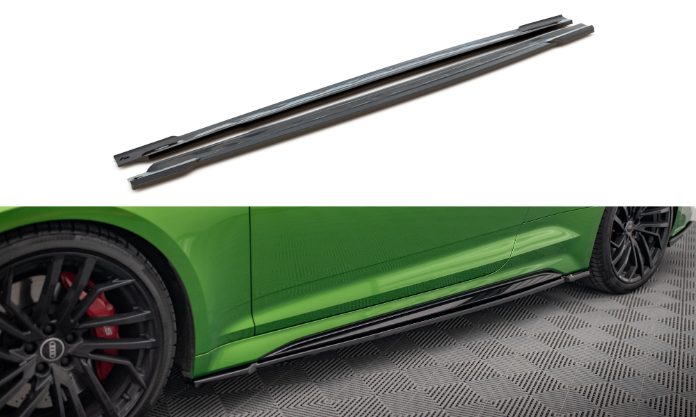 Seitenschweller Ansatz für Audi RS5 Coupe F5 Facelift schwarz Hochglanz