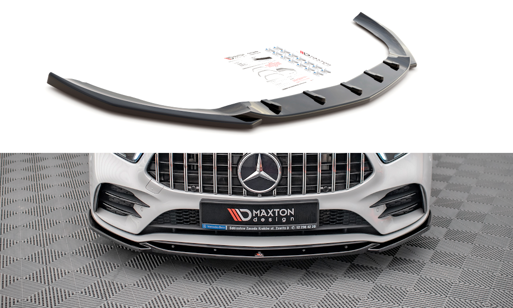 Front Ansatz V.5 für Mercedes A35 AMG / AMG-Line W177  schwarz matt