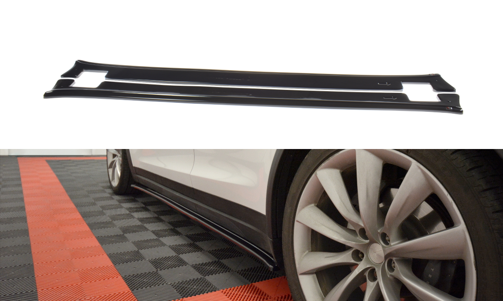 Seitenschweller Ansatz für V.1 für TESLA MODEL X Carbon Look