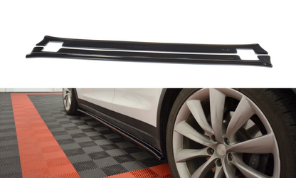 Seitenschweller Ansatz für V.1 für TESLA MODEL X Carbon Look