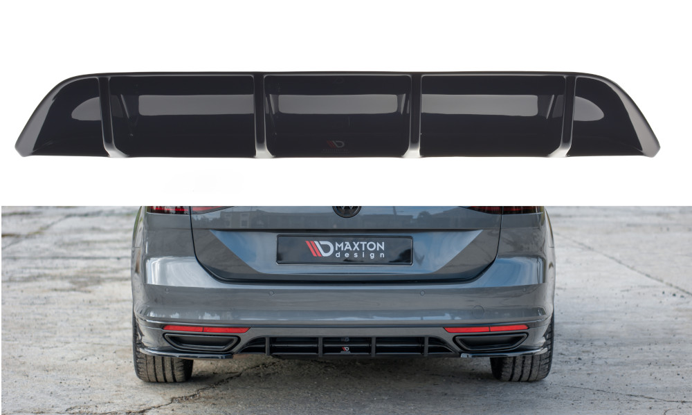 Diffusor Heck Ansatz für Volkswagen Passat R-Line B8 Carbon Look