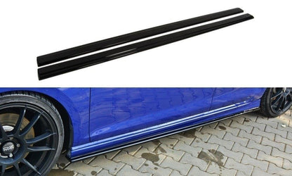 Seitenschweller Ansatz für V.1 für VW Golf 7 R / R-Line schwarz Hochglanz