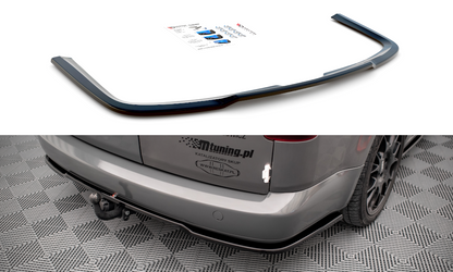 Mittlerer Diffusor Heck Ansatz für Volkswagen Caddy Long Mk3 Facelift schwarz Hochglanz