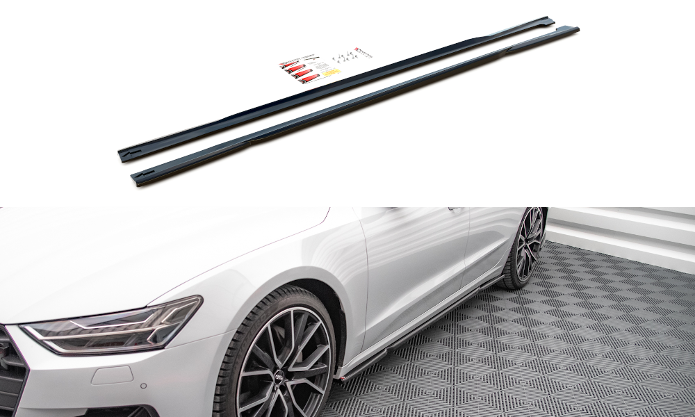 Seitenschweller Ansatz für Audi A7 C8 Carbon Look