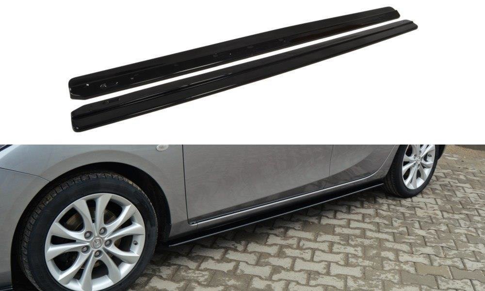 Seitenschweller Ansatz für MAZDA 3 MK2 SPORT (vor Facelift) schwarz matt