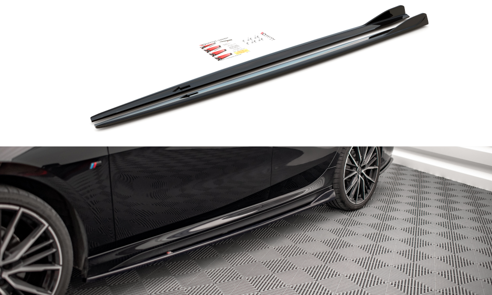 Seitenschweller Ansatz für V.2 für BMW 2 Gran Coupe M-Paket / M235i F44 schwarz matt