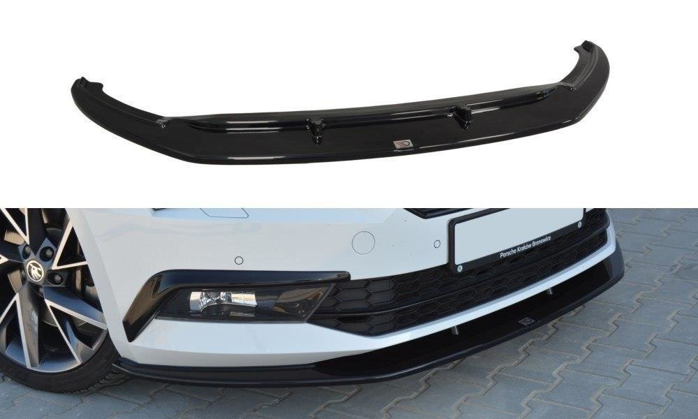 Front Ansatz V.3 für Skoda Superb Mk3 schwarz Hochglanz