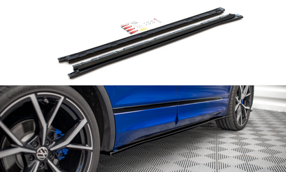 Seitenschweller Ansatz für Volkswagen Tiguan R / R-Line Mk2 Facelift Carbon Look