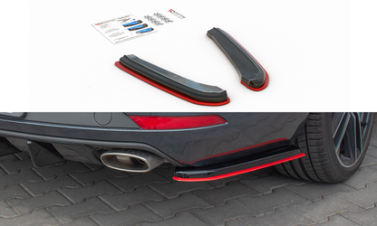 Heck Ansatz Flaps Diffusor passend für V.2 Seat Leon Mk3 Cupra ST Facelift schwarz matt