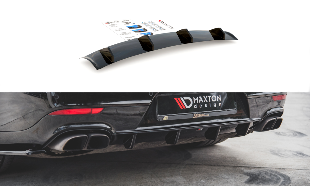 Diffusor Heck Ansatz für Porsche Panamera Turbo 970 Facelift schwarz matt
