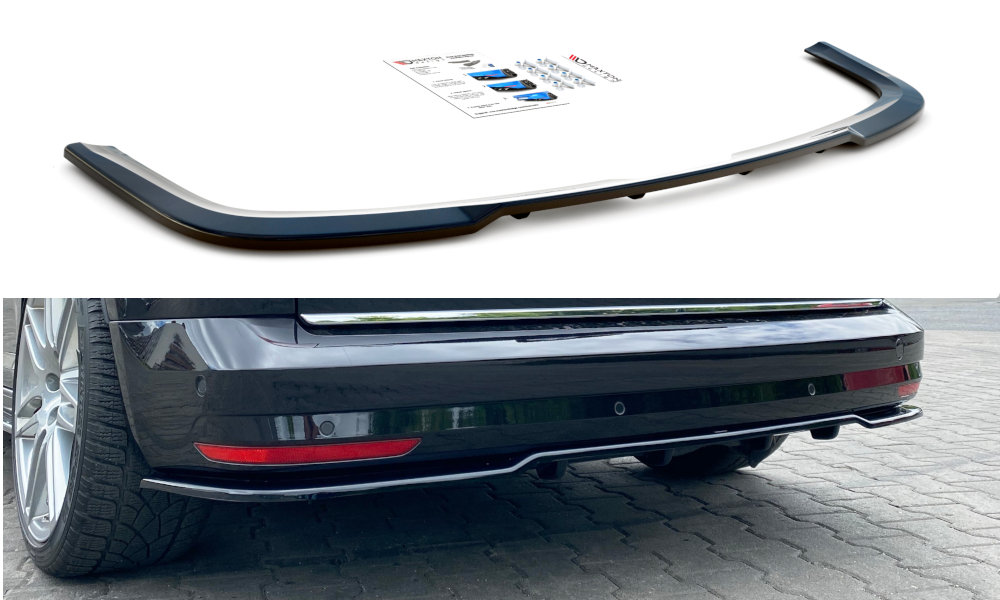 Mittlerer Diffusor Heck Ansatz DTM Look für Volkswagen Caddy Mk. 4 schwarz Hochglanz